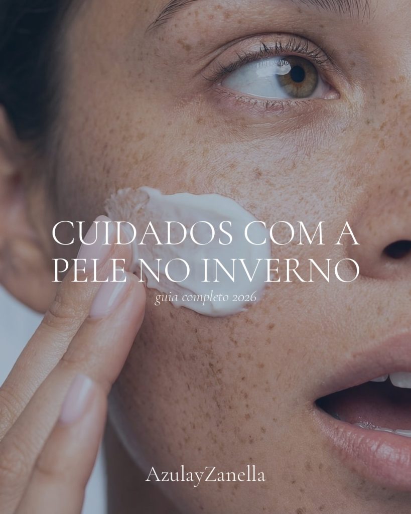 Mulher aplicando hidratante no rosto, cuidados com a pele no inverno - AzulayZanella Joinville