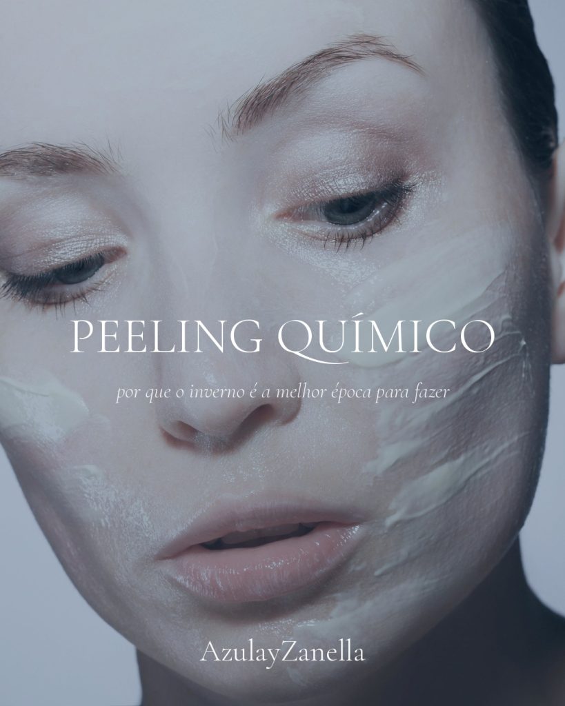 Mulher com máscara de peeling químico aplicada no rosto - AzulayZanella Joinville